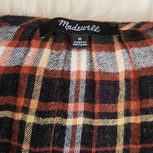 Madewell Plaid Cinch Sleeve Blouse - Picture 3 of 3
